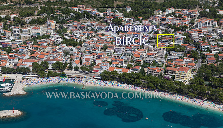 Position of apartments Biri in Baška Voda